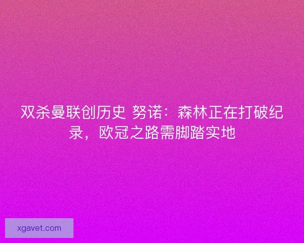 双杀曼联创历史 努诺：森林正在打破纪录，欧冠之路需脚踏实地