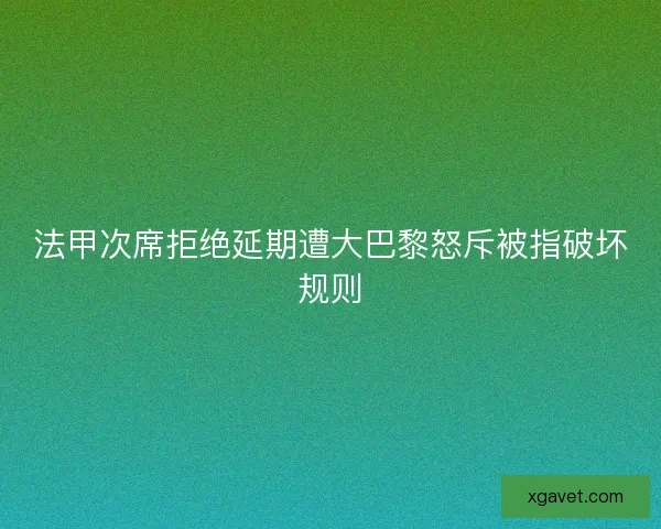 法甲次席拒绝延期遭大巴黎怒斥被指破坏规则