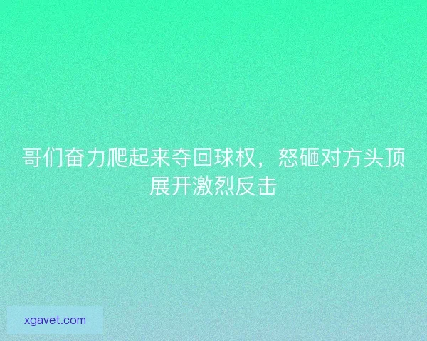 哥们奋力爬起来夺回球权，怒砸对方头顶展开激烈反击